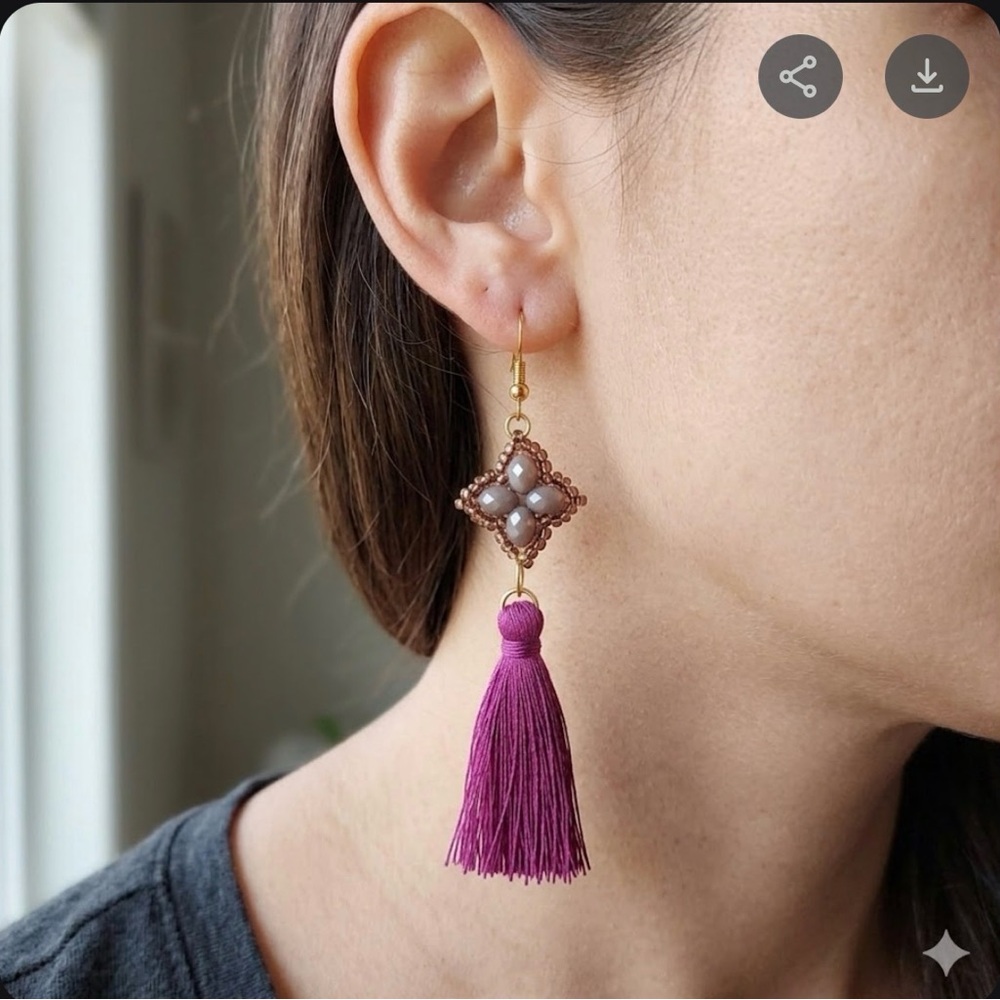 Elegant Purple Tassel Earrings